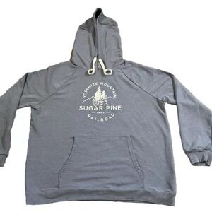 Yosemite Mountain Sugar Pine Railroad California Gray Lightweight Hoodie Large